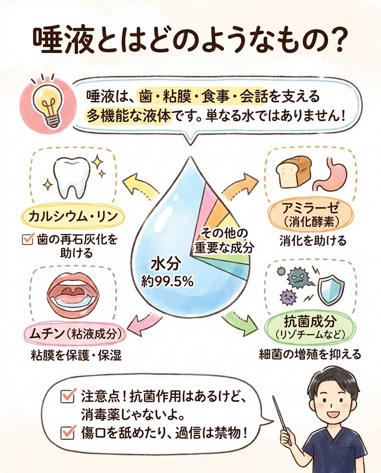 唾液とはどのようなもの？の図解