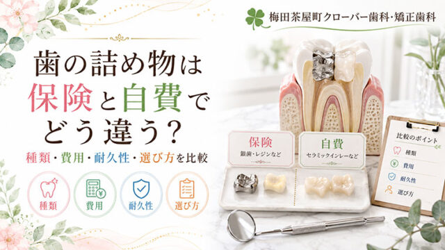 歯の詰め物は保険と自費でどう違う？種類・費用・耐久性・選び方を比較