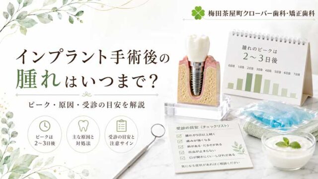 インプラント手術後の腫れはいつまで？ピーク・原因・受診の目安を解説