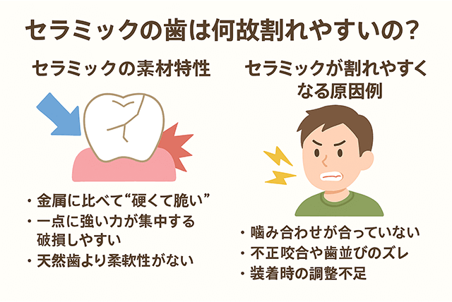 セラミックの歯は何故割れやすいの？