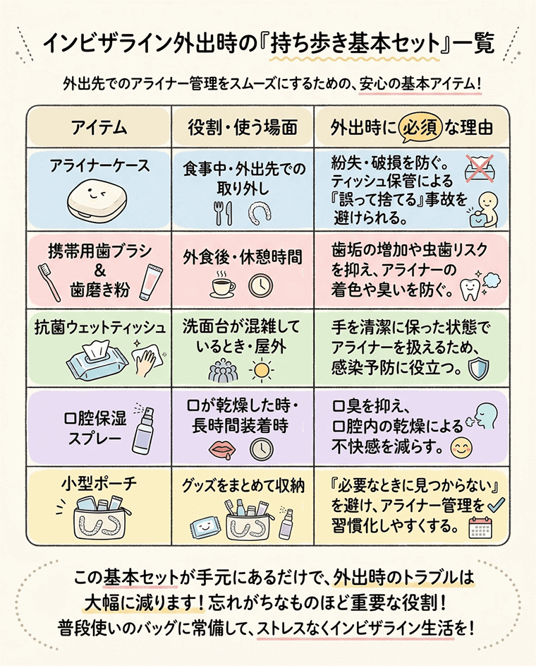 外出時の持ち歩き基本セット