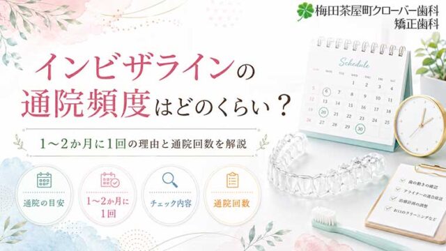インビザラインの通院頻度はどのくらい？1〜2か月に1回の理由と通院回数を解説