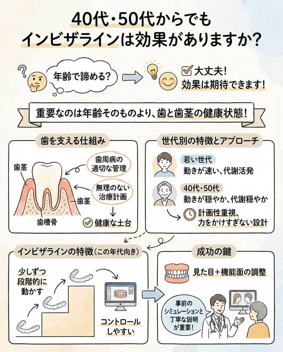 40代・50代からでもインビザラインは効果がありますか？